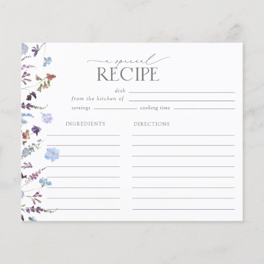 Dusty Blue Wildflower Vrijgezellenfeest Recipe (Voorkant)