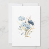 Dusty Blue Wildflower Vrijgezellenfeest Uitnodigen Kaart (Achterkant)
