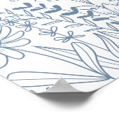 Dusty Blue Wildflower Vrijgezellenfeest Welkom Poster (Hoek)