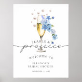 Dusty Blue Wildflower Vrijgezellenfeest Welkom Poster (Voorkant)