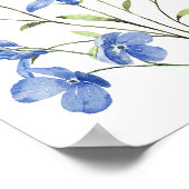 Dusty Blue Wildflower Vrijgezellenfeest Welkomstbo Poster (Hoek)