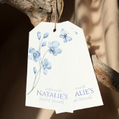 Dusty Blue Wildflower Vrijgezellenfeest welkomstge Cadeaulabel