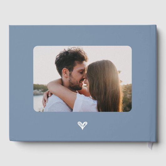 Dusty Blue Wildflower Weddenschap Gastenboek (Achterkant)