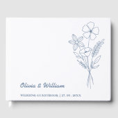 Dusty Blue Wildflower Weddenschap Gastenboek (Voorkant)