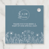 Dusty Blue Wildflower Wedding Bedankjes Labels (Achterkant)