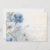 Dusty Blue Wildflower Wedding Bedankt (Achterkant)