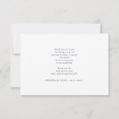 Dusty Blue Wildflower Wedding Dank je wel kaart (Achterkant)