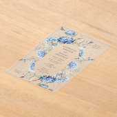 Dusty Blue Wildflower Wedding Invitation Acryl Uitnodigingen (Laagn)