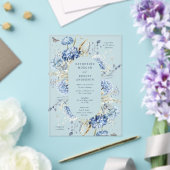 Dusty Blue Wildflower Wedding Invitation Acryl Uitnodigingen (Insitu (Huwelijk))