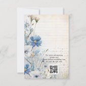 Dusty Blue Wildflower Wedding RSVP Kaartje (Achterkant)