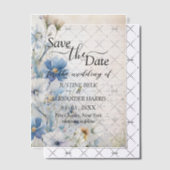Dusty Blue Wildflower Wedding Save the Date Vellum Uitnodigingen (Offset (Uitnodiging))