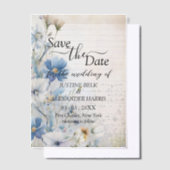 Dusty Blue Wildflower Wedding Save the Date Vellum Uitnodigingen (Offset)