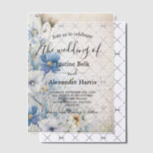 Dusty Blue Wildflower Wedding Vellum Uitnodigingen (Offset (Uitnodiging))