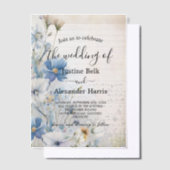 Dusty Blue Wildflower Wedding Vellum Uitnodigingen (Offset)