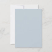 Dusty Blue Wildflower Whimsical Moderne bruiloft RSVP Kaartje (Achterkant)