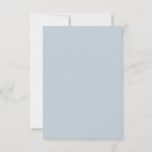 Dusty Blue Wildflower Whimsical Moderne bruiloft RSVP Kaartje (Achterkant)