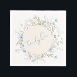 Dusty Blue Wildflower Wreath 21st Birthday Party Servet<br><div class="desc">Ik hoop dat jullie zullen genieten van deze stoffige blauwe wilde bloemen met groenbladerbladeren. Heel elegant voor een 21e. Birthday Party.</div>