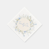 Dusty Blue Wildflower Wreath 21st Birthday Party Servet (Hoek)