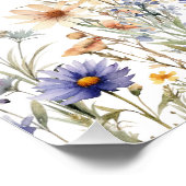 Dusty Blue Wildflowers 24x36 Huwelijk Welkom Perfect Poster (Hoek)
