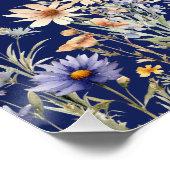 Dusty Blue Wildflowers 24x36 Navy Wedding Welkom Perfect Poster (Hoek)