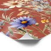 Dusty Blue Wildflowers 24x36 Rust Wedding Welkom Perfect Poster (Hoek)