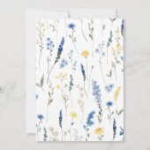 Dusty Blue WildFlowers Bloemen repetitie diner Kaart (Achterkant)