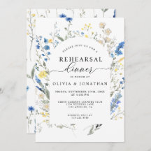 Dusty Blue WildFlowers Bloemen repetitie diner