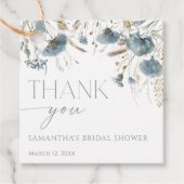 Dusty blue wildflowers boho vrijgezellenfeest bedankjes labels (Voorkant)