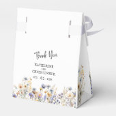 Dusty Blue Wildflowers BOHO Wedding Bedankt Bedankdoosjes (Achterkant)