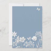 Dusty blue wildflowers boho wedding kaart (Achterkant)