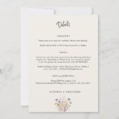 Dusty Blue Wildflowers Budget Ivoren bruiloft Kaart (Achterkant)
