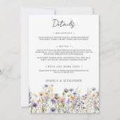 Dusty Blue Wildflowers Elegant alles in één bruilo Kaart (Achterkant)