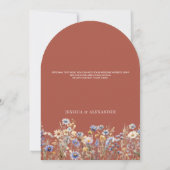 Dusty Blue Wildflowers Elegant Arch Rust Wedding Kaart (Achterkant)