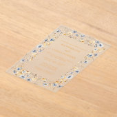 Dusty Blue Wildflowers Elegant Gold Wedding Acryl Uitnodigingen (Laagn)