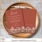 Dusty Blue Wildflowers Elegant Rust Wedding Hotel Informatiekaartje