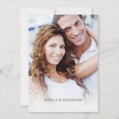 Dusty Blue Wildflowers Elegant Twee foto bruiloft Save The Date (Achterkant)