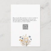 Dusty Blue Wildflowers Elegant Wedding Hotel Informatiekaartje (Achterkant)