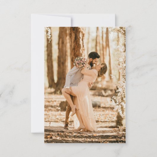 Dusty Blue Wildflowers Foto Boho Bewaar de datum Save The Date (Achterkant)