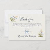 Dusty Blue Wildflowers Watercolor Typography Bedankkaart (Voorkant)