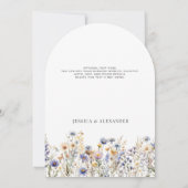 Dusty Blue Wildflowers Wedding Arch Save the Date Kaart (Achterkant)