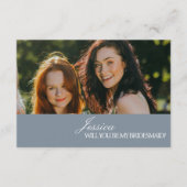 Dusty Blue Will You Be My Bridesmaid Proposal Card Kaart (Voorkant)