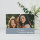 Dusty Blue Will You Be My Bridesmaid Proposal Card Kaart (Staand voorkant)