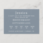Dusty Blue Will You Be My Bridesmaid Proposal Card Kaart (Achterkant)
