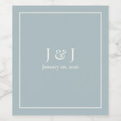 Dusty Blue Wine Labels Wedding Favoriet V1 Wijn Etiket (Enkel label)