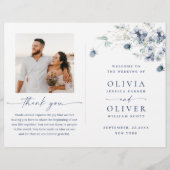 Dusty Blue Winter Foliage Wedding Ceremony Program (Voorkant)