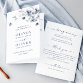 Dusty Blue Winter Foliage Wedding Ceremony Program