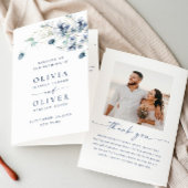 Dusty Blue Winter Foliage Wedding Ceremony Program