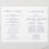 Dusty Blue Winter Foliage Wedding Ceremony Program (Achterkant)