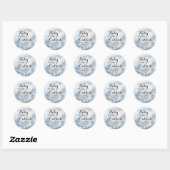 Dusty Blue Winter Forest - Baby Het is koud buiten Ronde Sticker (Vel)