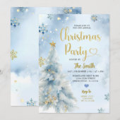 Dusty Blue Winter Forest kerstfeest Kaart (Voorkant / Achterkant)